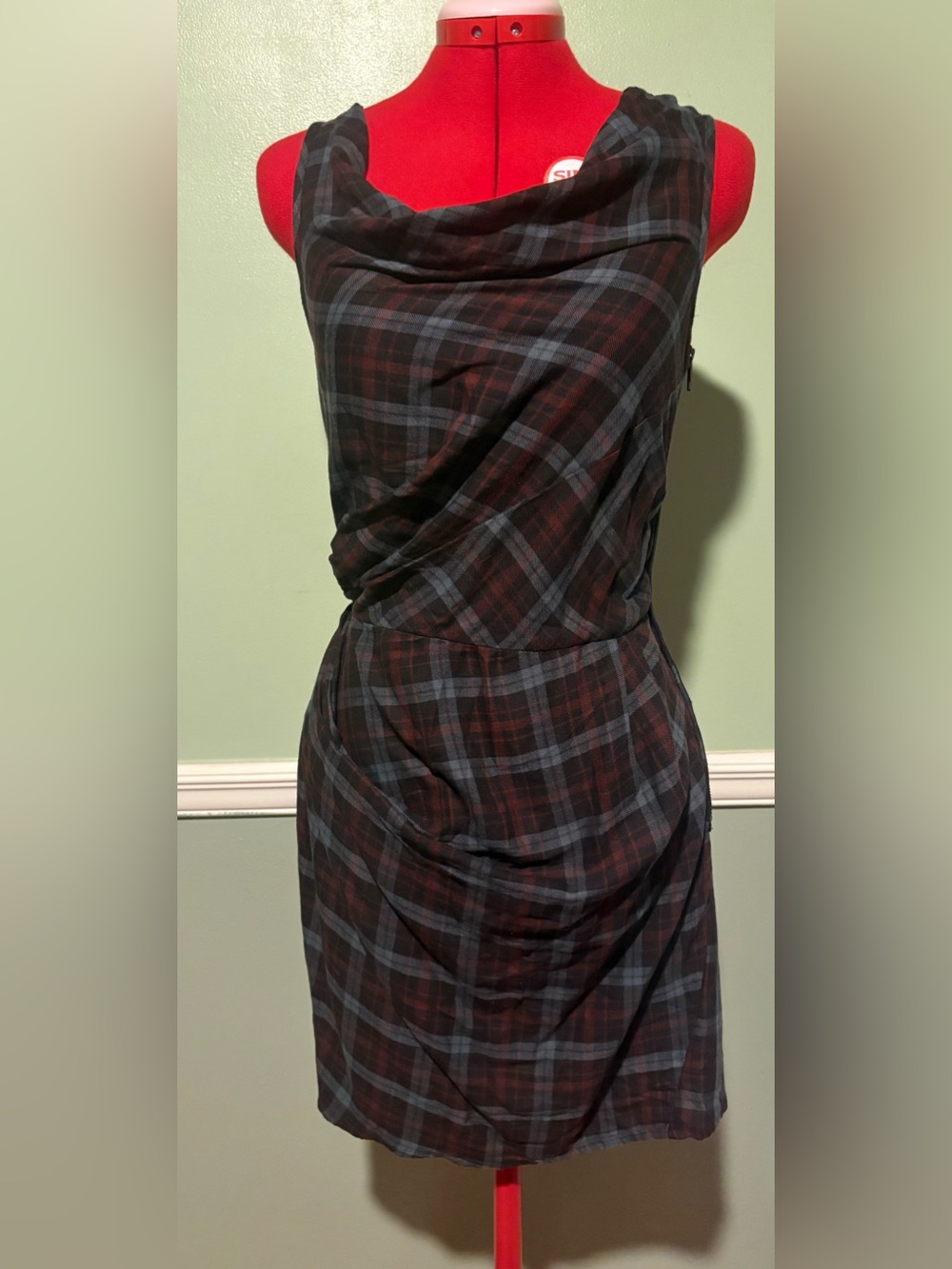 RELIGION Dark Plaid Punk Dress